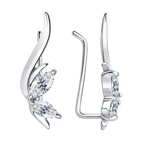 Серьги зажимы из серебра