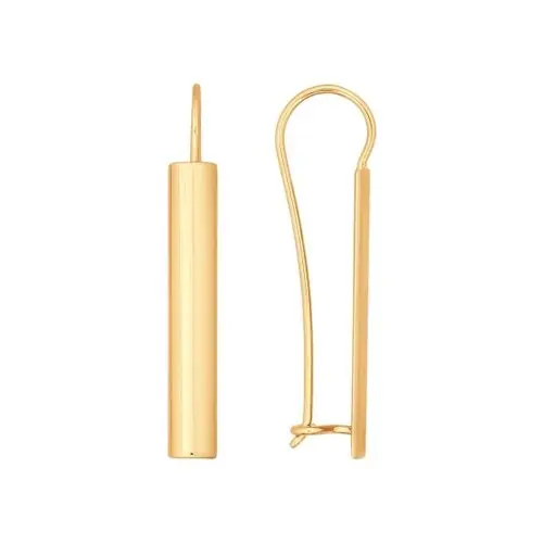 Серьги петельки из красного золота вид 1