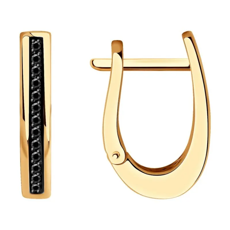 Серьги с английским замком из красного золота