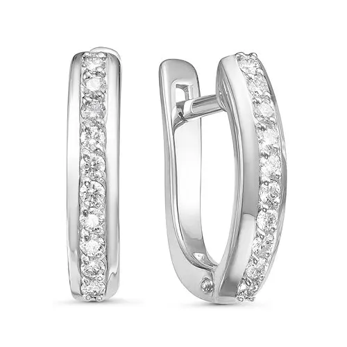 Серьги с английским замком из белого золота