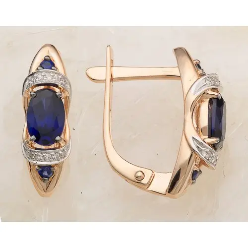 Серьги с английским замком из красного золота