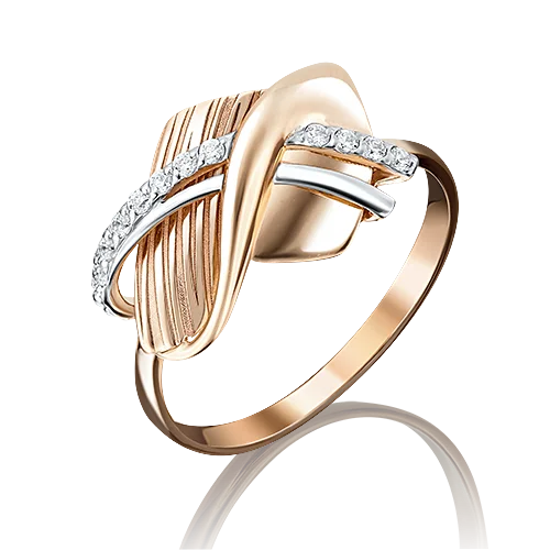 Кольцо декоративное из комбинированного золота