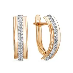 Серьги с английским замком из комбинированного золота