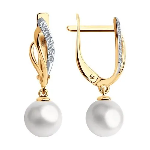 Серьги с английским замком из красного золота