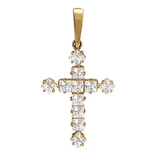 Подвеска декоративный крест из красного золота вид 1