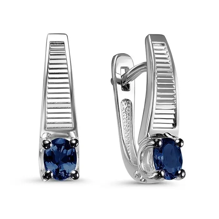 Серьги с английским замком из белого золота