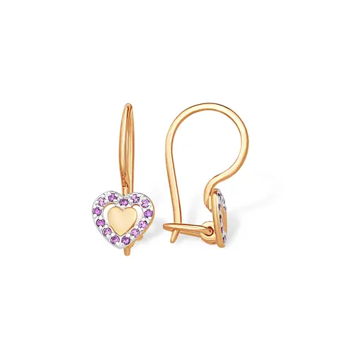 Серьги детские из красного золота