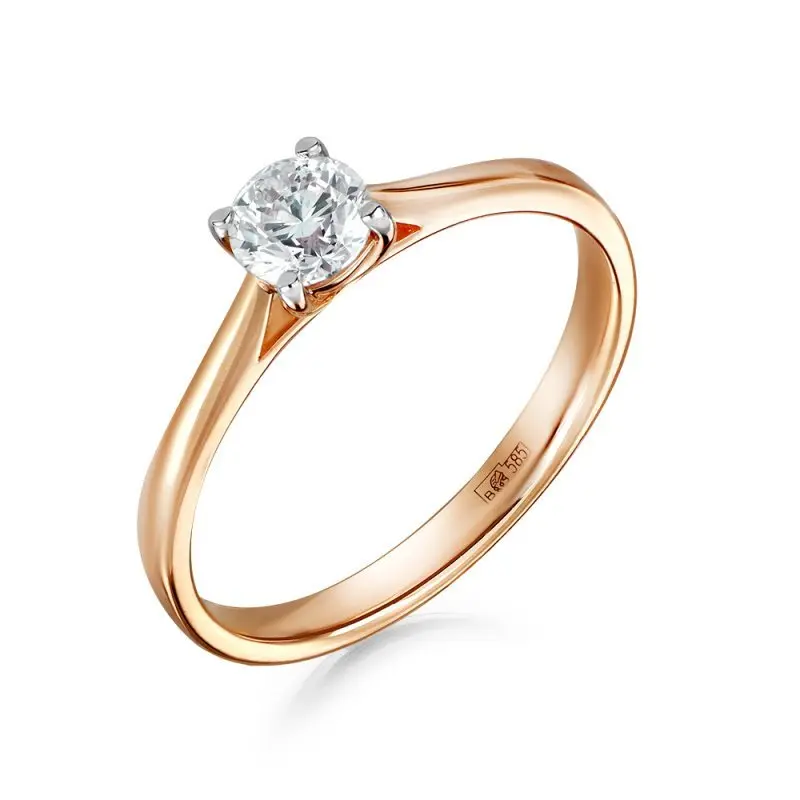 Кольцо помолвочное из комбинированного золота