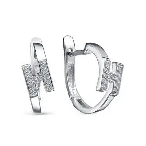 Серьги с английским замком из серебра