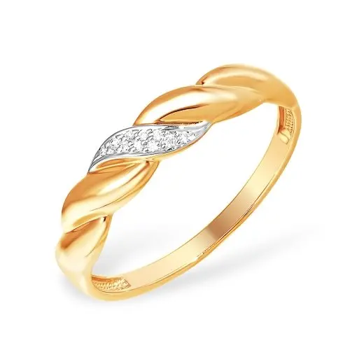 Кольцо декоративное из комбинированного золота