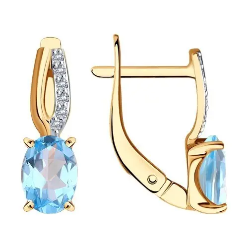 Серьги с английским замком из красного золота