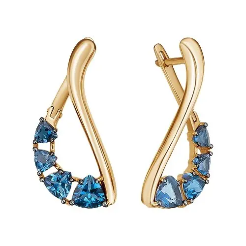 Серьги с английским замком из красного золота