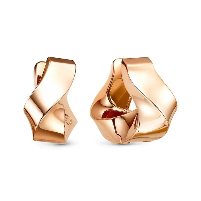 Серьги с английским замком из красного золота