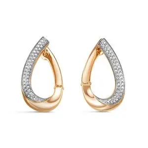 Серьги с английским замком из красного золота