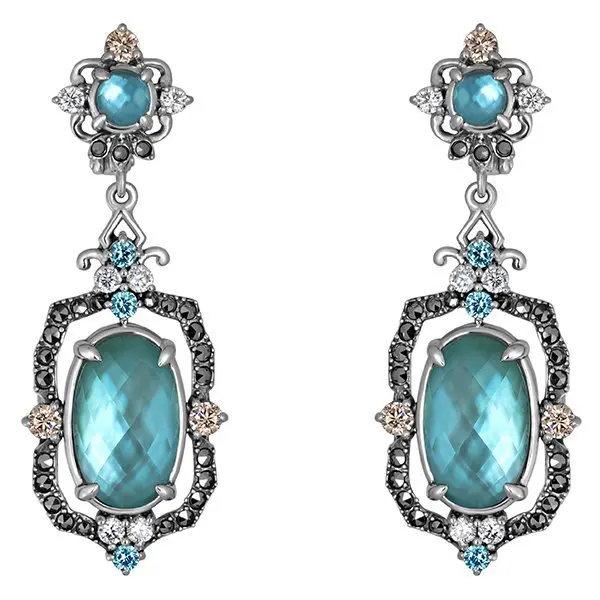 Серьги подвесные из серебра