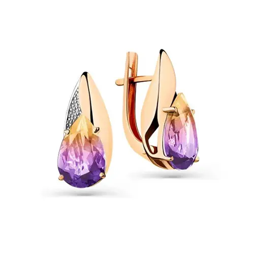 Серьги с английским замком из красного золота