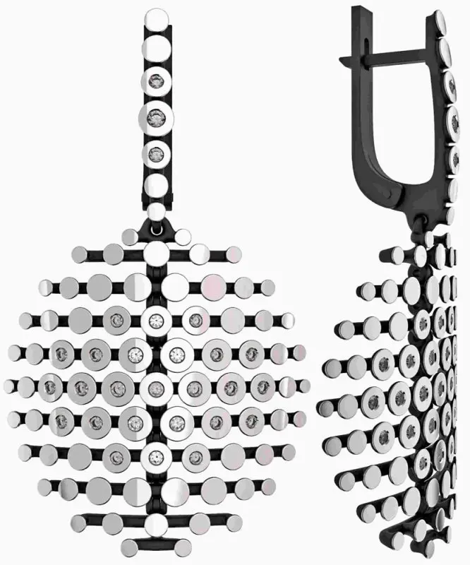 Серьги подвесные из желтого золота