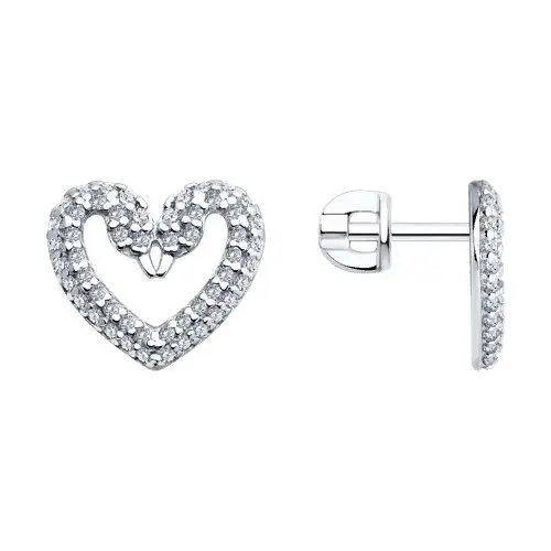 Серьги пуссеты из серебра