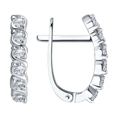 Серьги с английским замком из белого золота