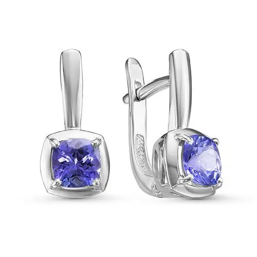 Серьги с английским замком из белого золота