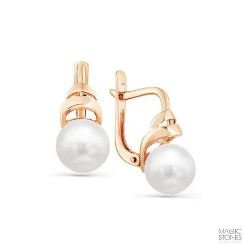 Серьги с английским замком из красного золота