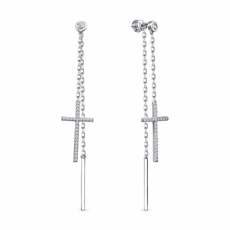 Серьги подвесные из серебра