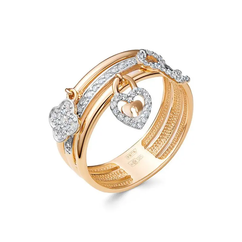 Кольцо декоративное из красного золота