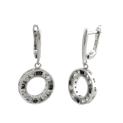 Серьги подвесные из серебра