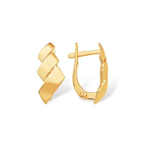 Серьги с английским замком из красного золота