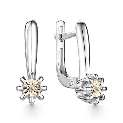 Серьги с английским замком из серебра