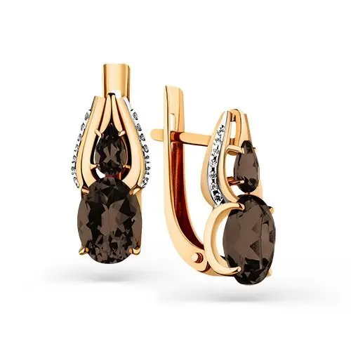 Серьги с английским замком из красного золота