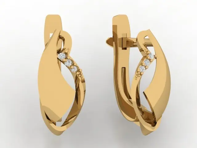 Серьги с английским замком из красного золота