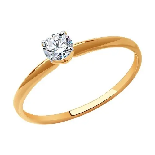 Кольцо помолвочное из красного золота