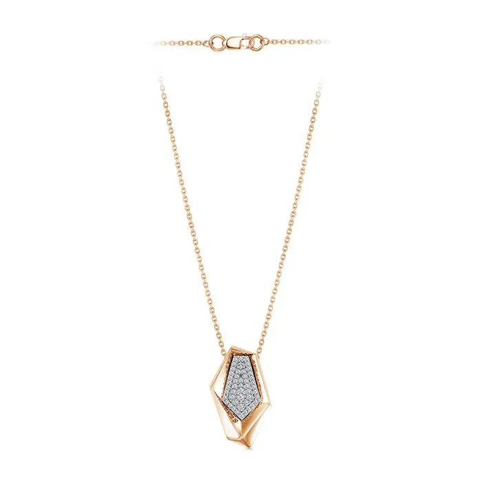 Цепь колье из комбинированного золота