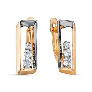 Серьги с английским замком из красного золота