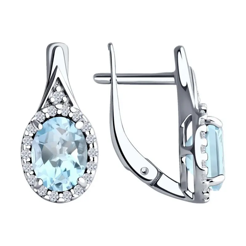 Серьги с английским замком из серебра