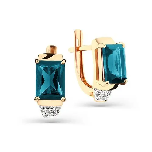 Серьги с английским замком из красного золота