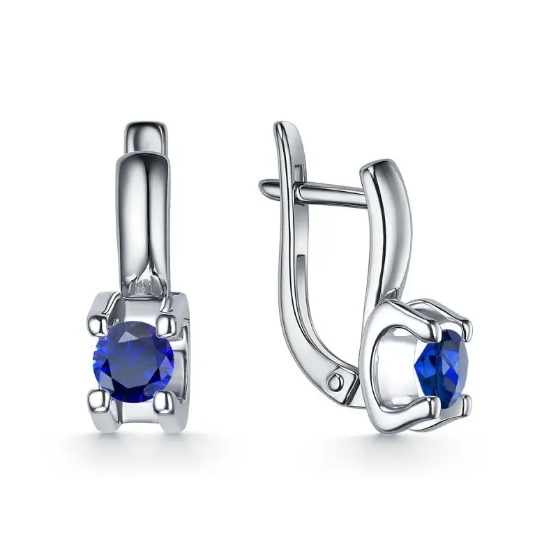 Серьги с английским замком из белого золота