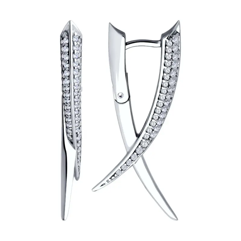 Серьги с английским замком из серебра