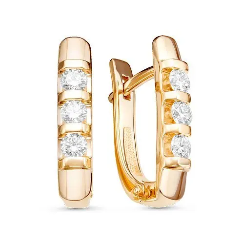 Серьги с английским замком из белого золота вид 1