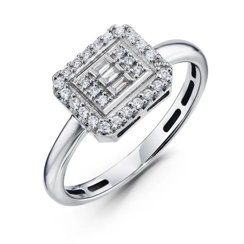 Кольцо декоративное из белого золота