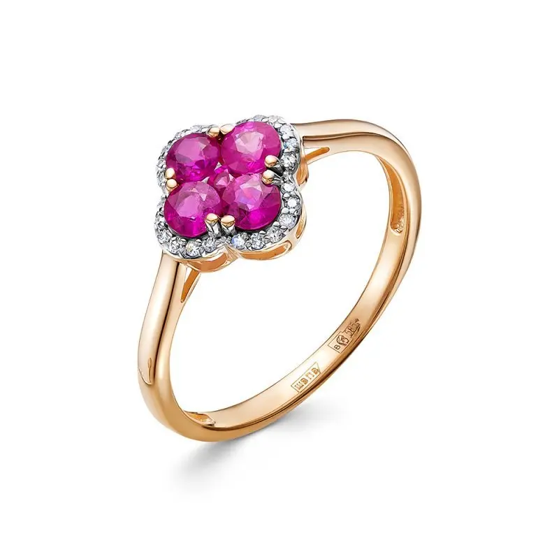 Кольцо декоративное из красного золота