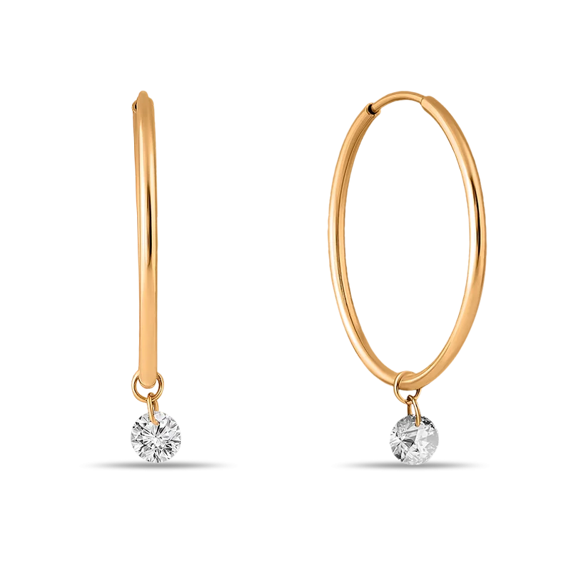 Серьги конго из красного золота