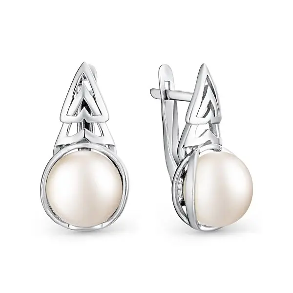 Серьги с английским замком из серебра