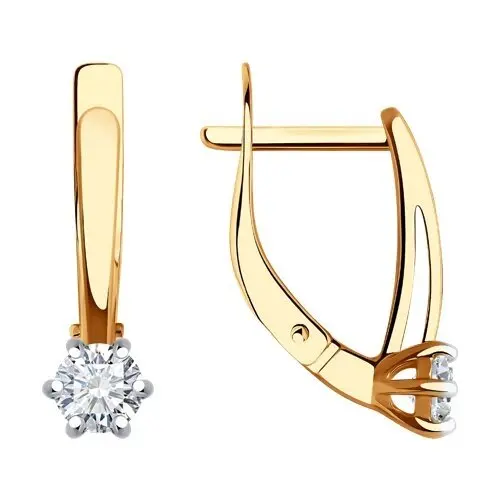 Серьги с английским замком из красного золота