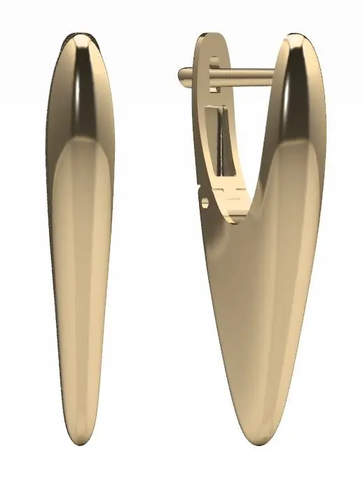 Серьги с английским замком из красного золота