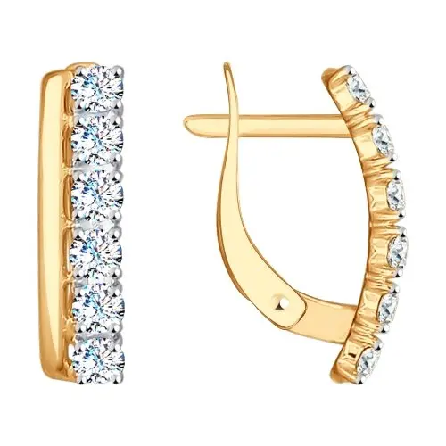 Серьги с английским замком из красного золота