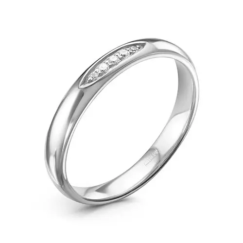 Кольцо обручальное из белого золота