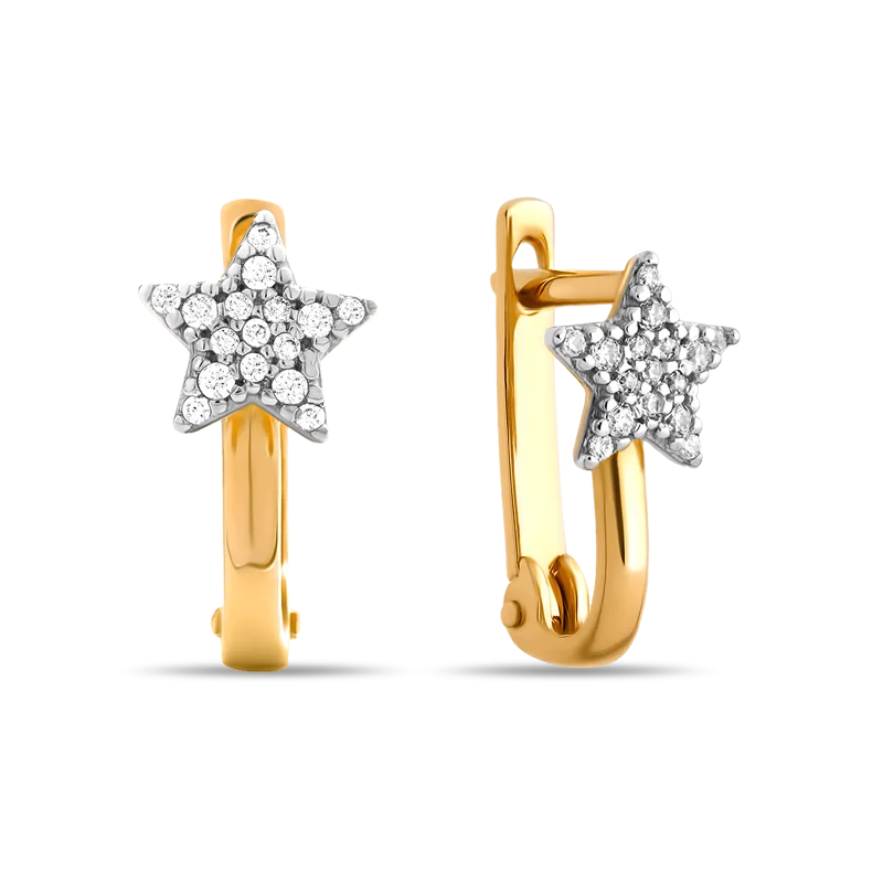 Серьги детские из красного золота