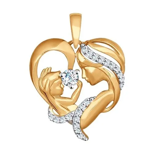 Подвеска декоративная из красного золота